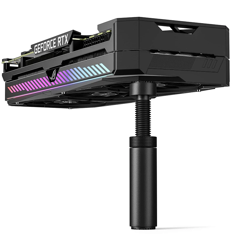 

Держатель видеокарты, поддержка графического процессора, регулируемый телескопический винт, кронштейн для видеокарты из алюминиевого сплава для настольного ПК, поддержка 27-120 мм