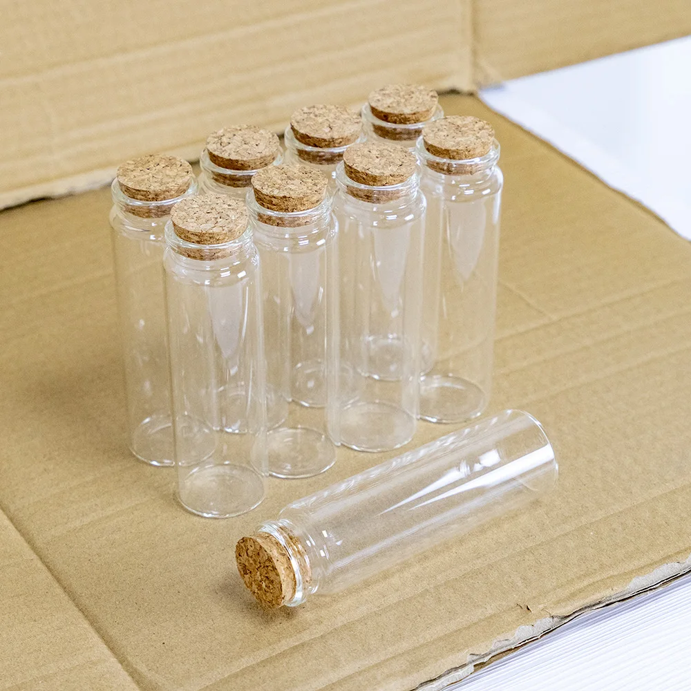 

12pcs/Lot 90ml 37*120mm Small Glass Bottle Stopper Corks Glass Jars Storage Tiny Spice Test Tube Bottle Candy Containers Vial