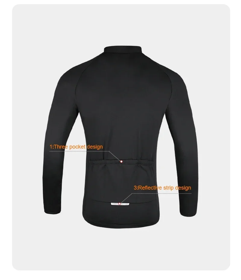 GRSRXX Herren-Fahrradjacke, mit Fleece gefüttert, MBT-Fahrradjacke, Winter-Fahrradtrikot, langärmelig, Winter-Fahrradbekleidung. – Detail 4