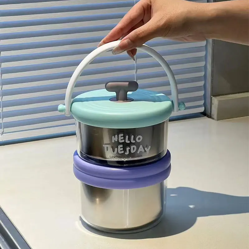 New 304 stainless steel lunch box multi-layered lunch box for students and office workers, portable and good-looking lunch box
