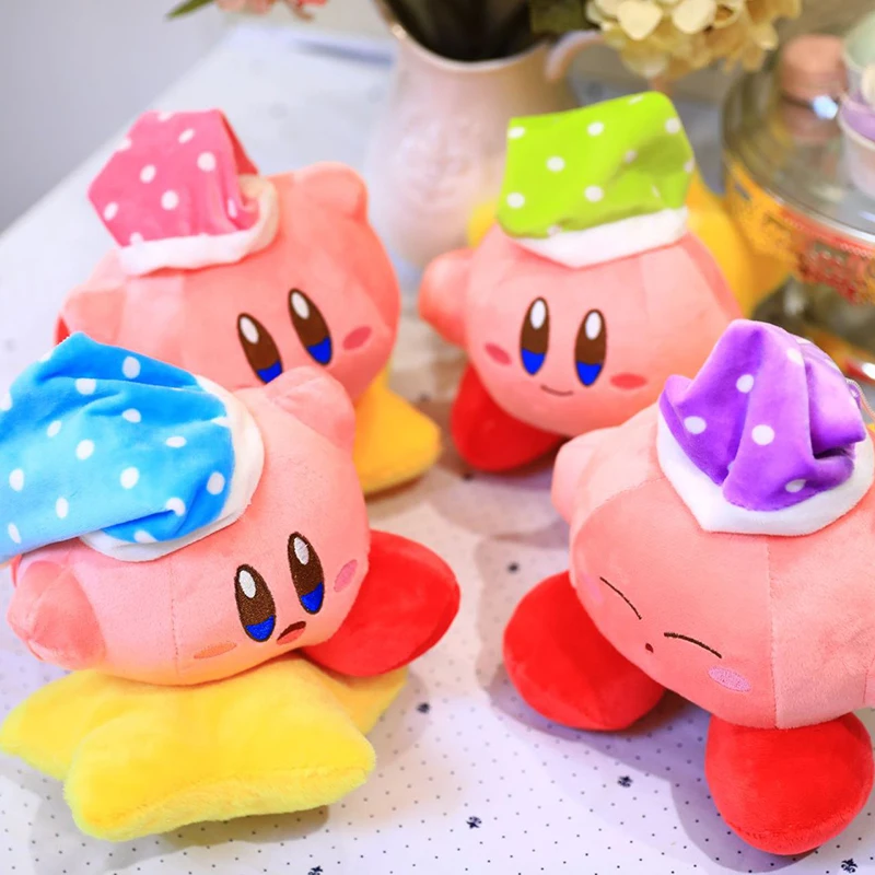 

Wholesale 12pcs Set 20cm Anime Kirby Figures Pink Stuffed Plush Claw Machine Model Doll Cartoon Small Game Toy Decoration Gift