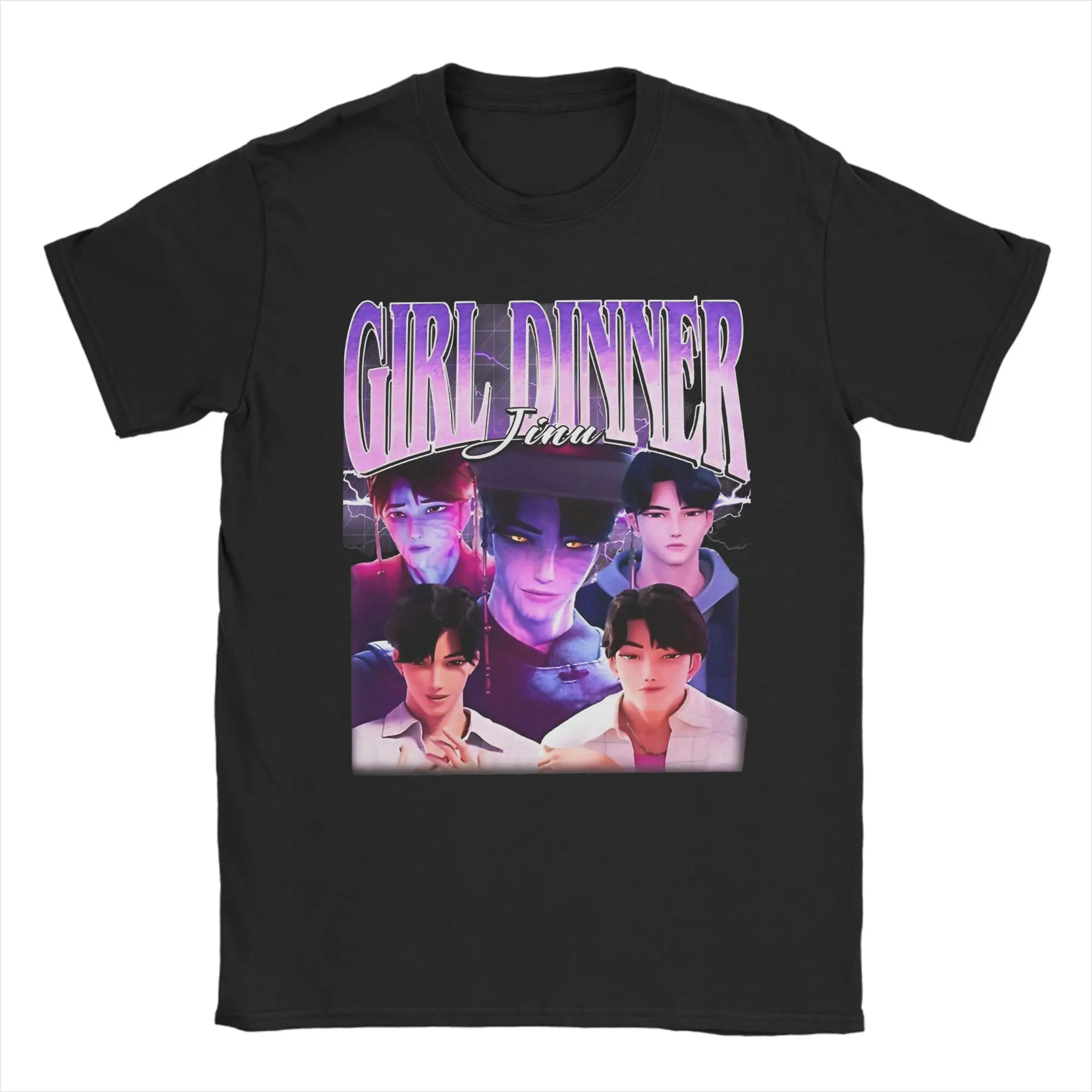 الرجال تي شيرت فتاة عشاء Jinu Kpop شيطان هنتر الشرير مضحك 100% القطن تيز قصيرة الأكمام تي شيرت Crewneck الملابس حجم كبير