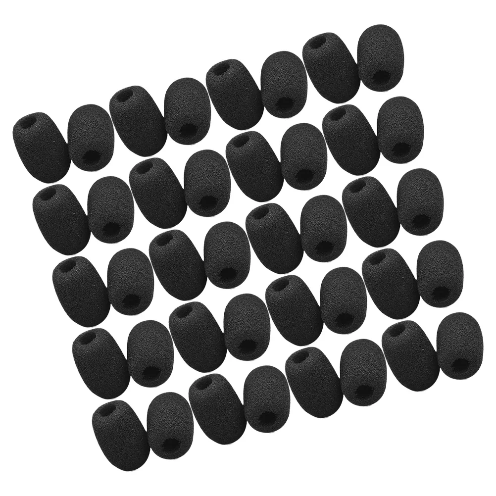 

50Pcs Microphone Sponge Cover Foam Windshield for Headset Mic Noise Reduction Secure Fit Longevity Clear Sound