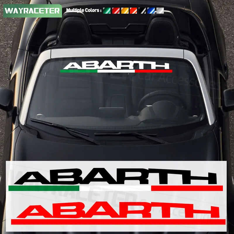 Italian Abarth Reflective Car Front Windshield Windscreen Window Sticker For Fiat 500 595 124 Spider Panda Punto Evo Pulse 2023