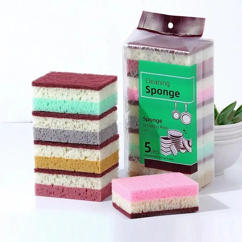 

10pcs Thickened three color high bubble Kitchen cleaning sponge, dishwashing towel, tableware scratch resistant sponge