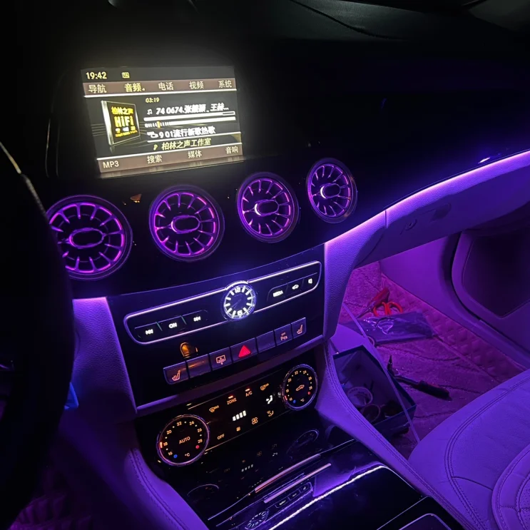 UPSZTEC Car Interior Accessories RHD LHD  CLS CLS300 CLS320 Turbine Air Vents Center Console Upgrade Kits for Mercedes-Benz