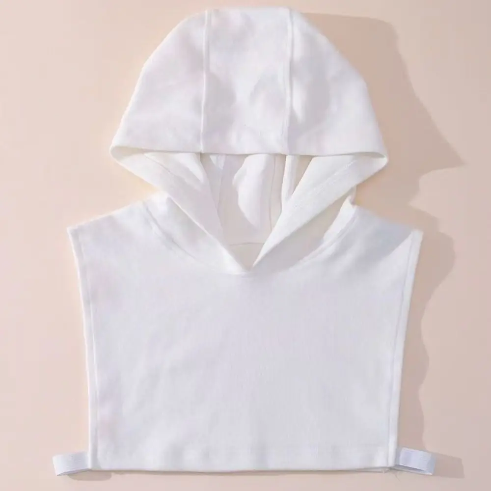Single-sided Fleece Fake Hood Collar Sleeveless Design Soft Cotton Spandex Fleece Hood Collar No Drawstring Classic Color