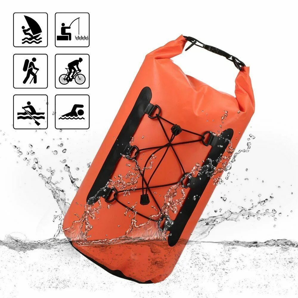 15L Waterproof PVC Bag Sealing Device With Phone Case Swimming Backpack Trekking Dry Bag Roll Top Dry Sack For Boating Fishing