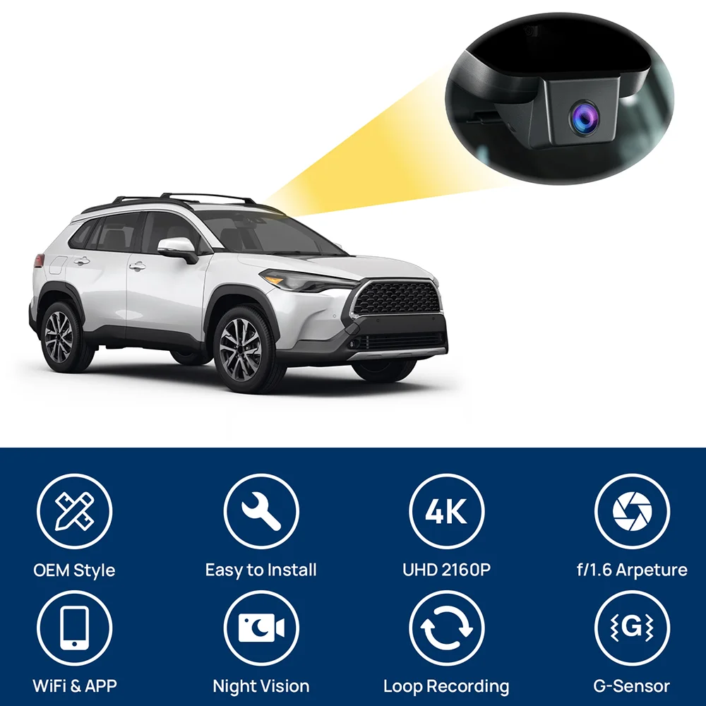 Customized OEM plug and play For Toyota Corolla Cross SUV Indoor rearview mirror rain sensor cover Model Year 2023 to 2025