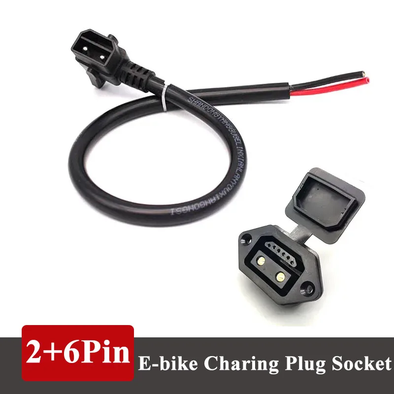 2+6 Electric Vehicle Charging Port Cable Scooter 8Pin Battery Connector Wire Socket IP67 30-50A E-bike Male Female Plug Socket