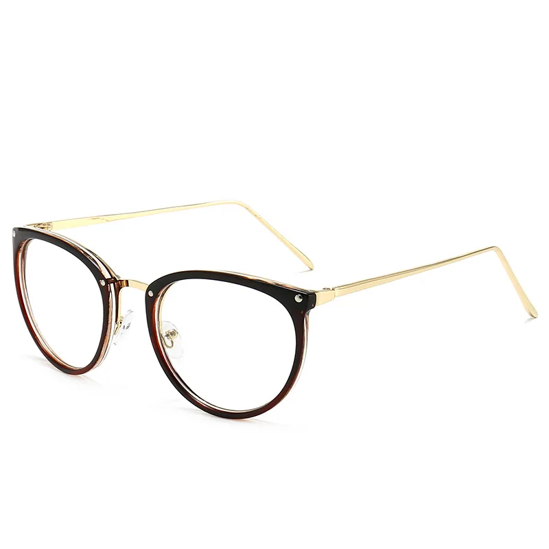 Monturas de gafas transparentes negras para mujer, nuevas gafas redondas Vintage Compter, gafas de ojo de gato para mujer, gafas para hombre