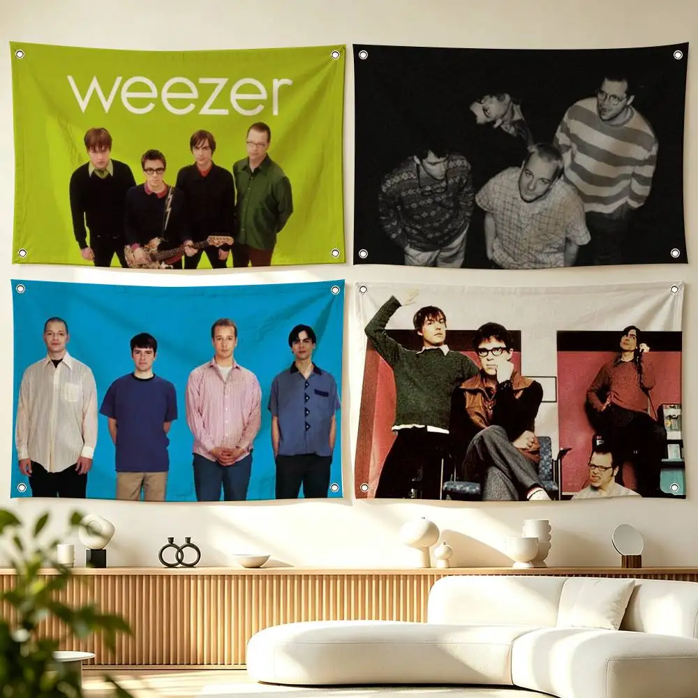 B-Band Weezer G-Geek Rock  Flags Wall Hanging Tapestry Outdoor Garage Room Decorative flag Background Blanket