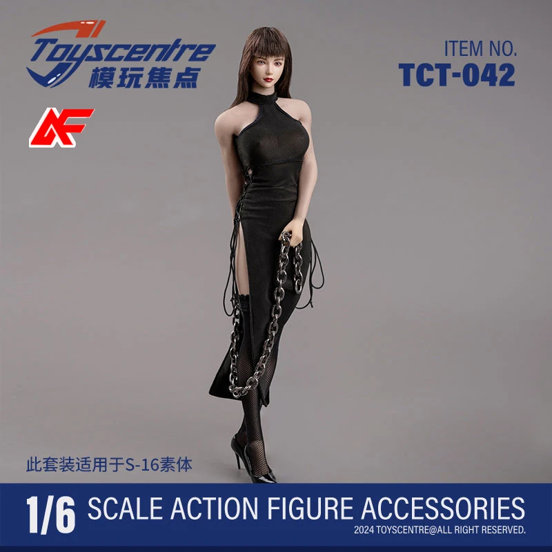 TCT-042 1/6 Scale Black Hollow Dress With Straps Tight Dress Fit For 12'' TBL PH JO Worldbox Female Action Figure Body Dolls