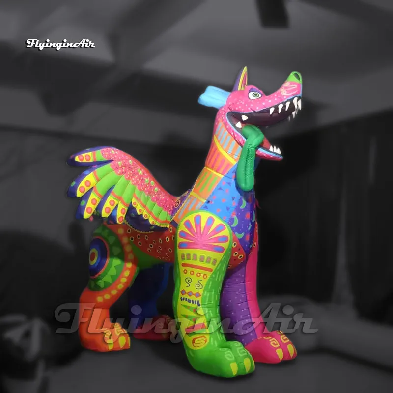 Animated Colorful Large Inflatable Dante Dog Movie Character Spirit Guide Air Blow Up Alebrije Monster For Event