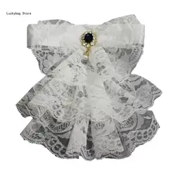 Faux Collar Victorian Detachable Collar Ruffled Lace Jabot Neck Collar Costume