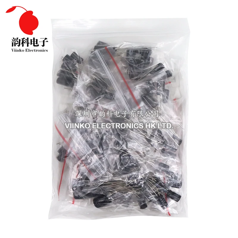 120pcs 0.22UF - 470UF 12Values*10pcs Aluminum Electrolytic Capacitor Assortment Kit Capacitance Pack 0.47UF 10UF 100UF 16V 50V