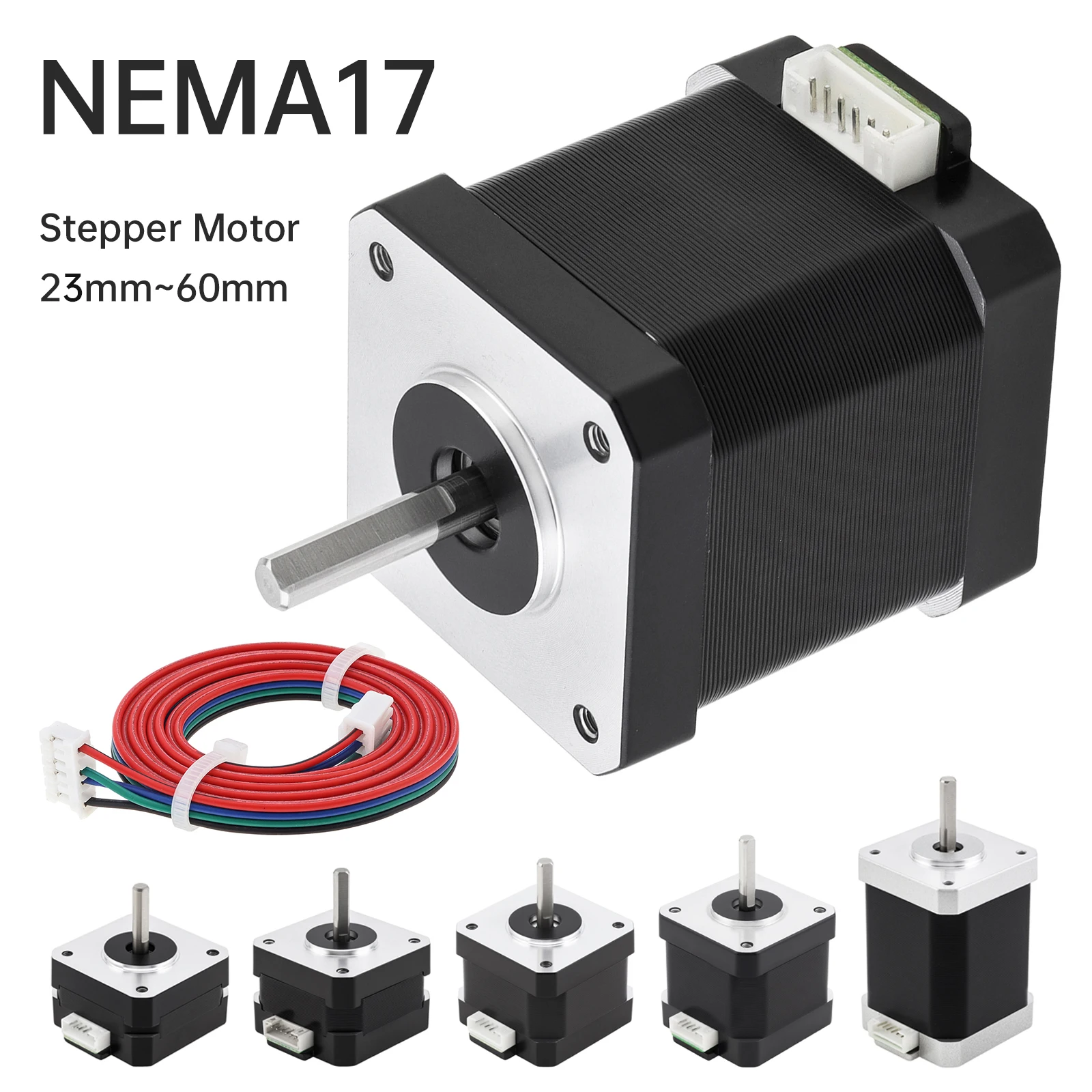 Motor paso a paso Nema 17 60MM Bipolar 2A 85N.cm 42 Motor 2 fases 4 cables Motor paso a paso Bipolar 1,8 grados para impresora 3D CNC DIY