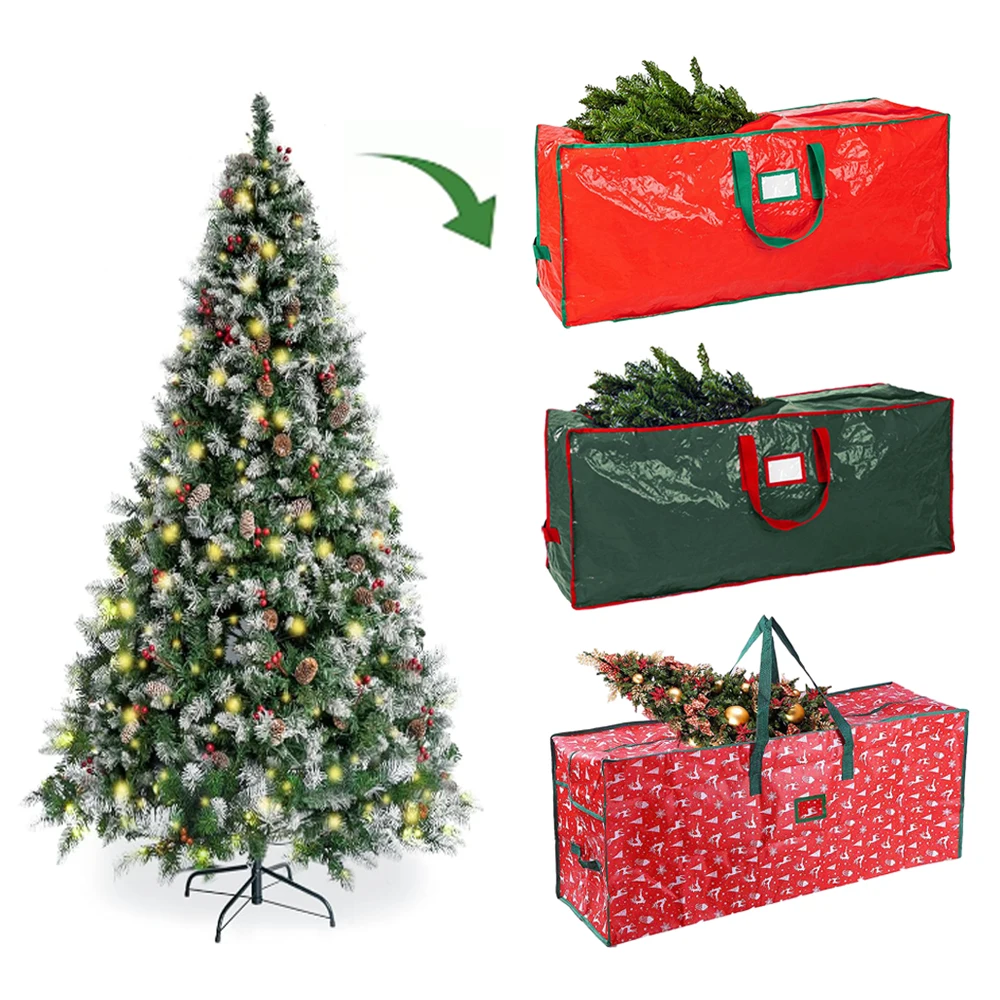 

NEW Foldable Christmas Tree Storage Bag 210D Plastic Bag Xmas Decoration Wreath For Storing Christmas Garland Home Storage Bag