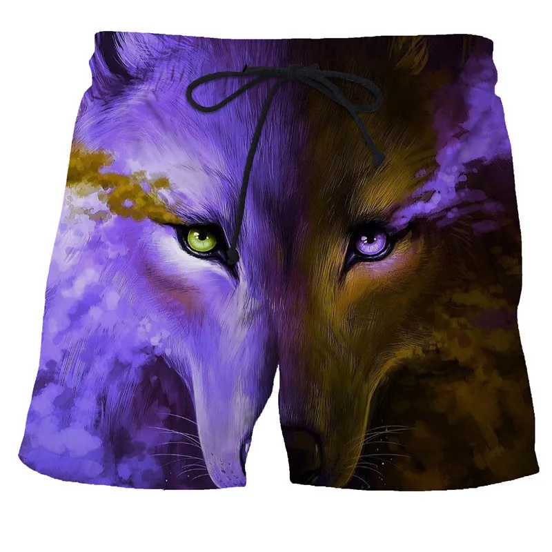 New Summer Swimwear Men Wolf 3D Printed Swimsuit Short Pants Casual Wimming Trunks Male Ropa De Hombre Beach Shorts Cool Shorts