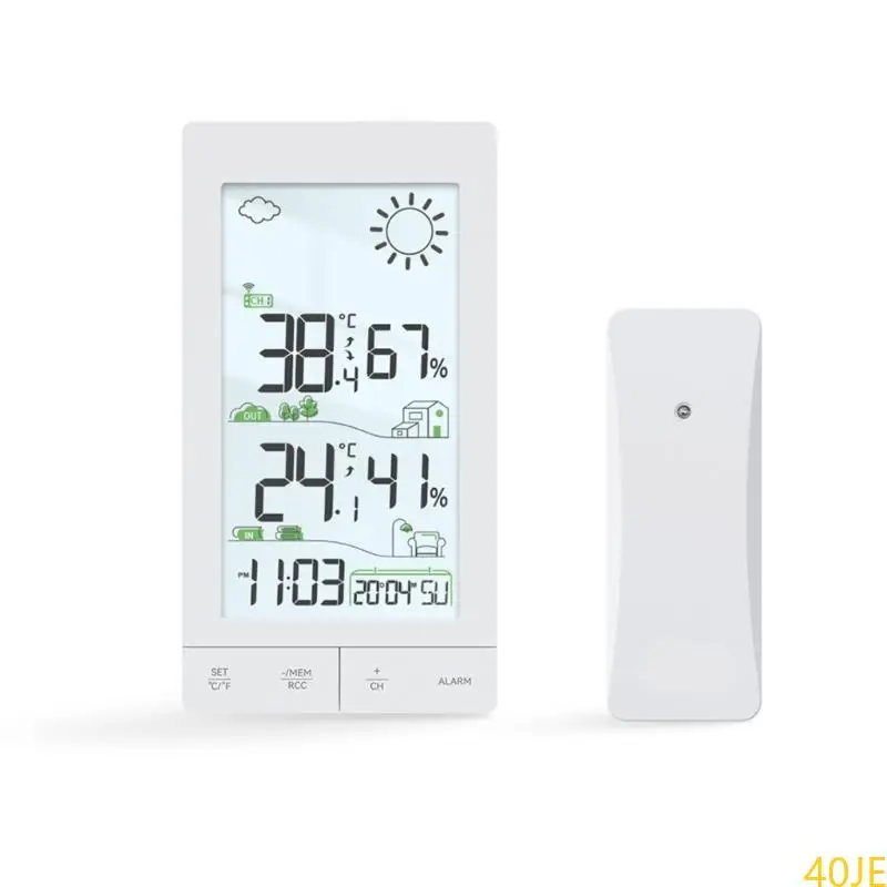 

40JE Intelligent Wireless Weather Stations with touch screens Display Upgrades for Home Use