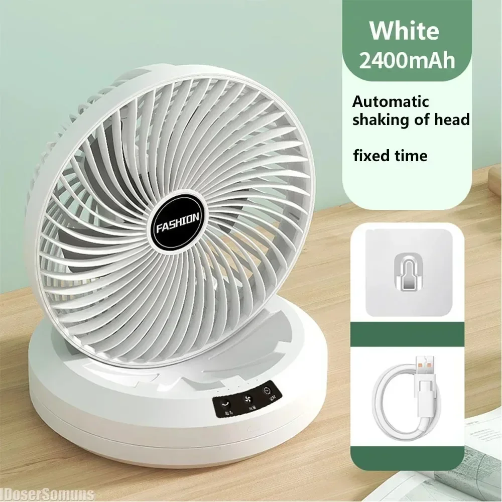Mini Portable Electric Fans Household Small Fan Dual Use Kitchen Fan USB Charging Home Dormitory Silent Big Wind Desktop