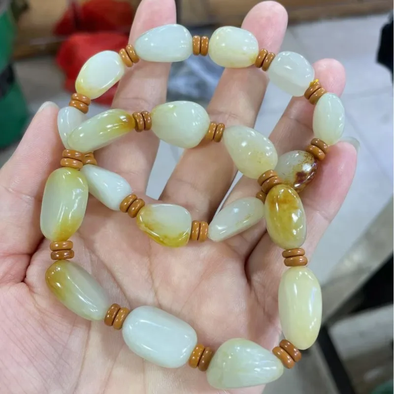 سوار خرز من مادة البذور الطبيعية الجديدة مع الجلد، مناسب لكل من الرجال والنساء #1