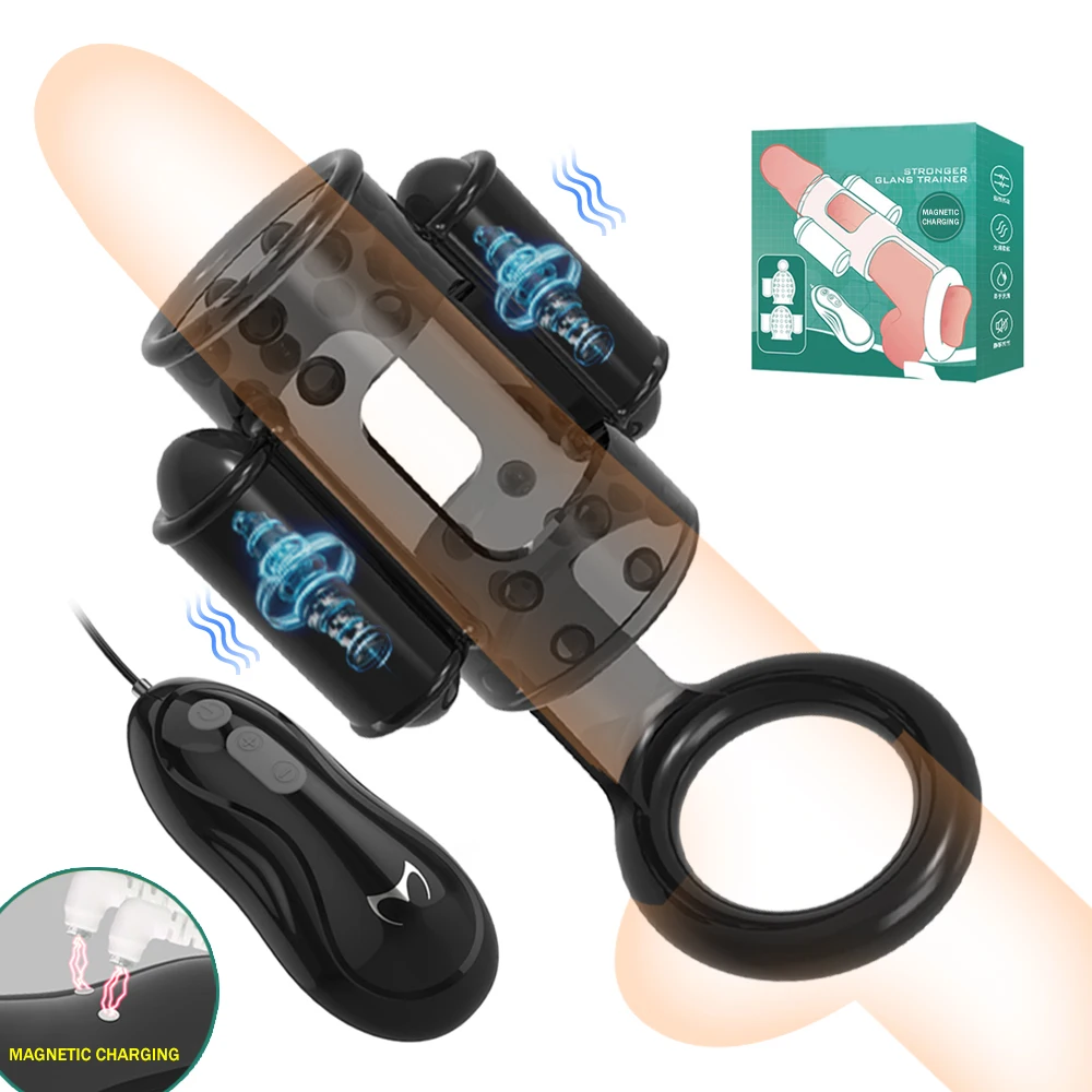 12 Speed Vibration Male Vibrators Masturbator Delay Ejaculation Powerful Glans Trainer Penis Massager Stimulator Sex Toy for Men