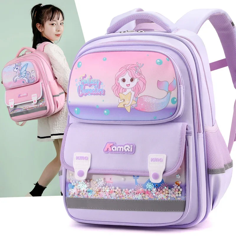 

Cartoon Unicorn Mermaid Mochila Backpack for Primary School Teenagers Boys Girls Multiple Pockets Storage Bookbag