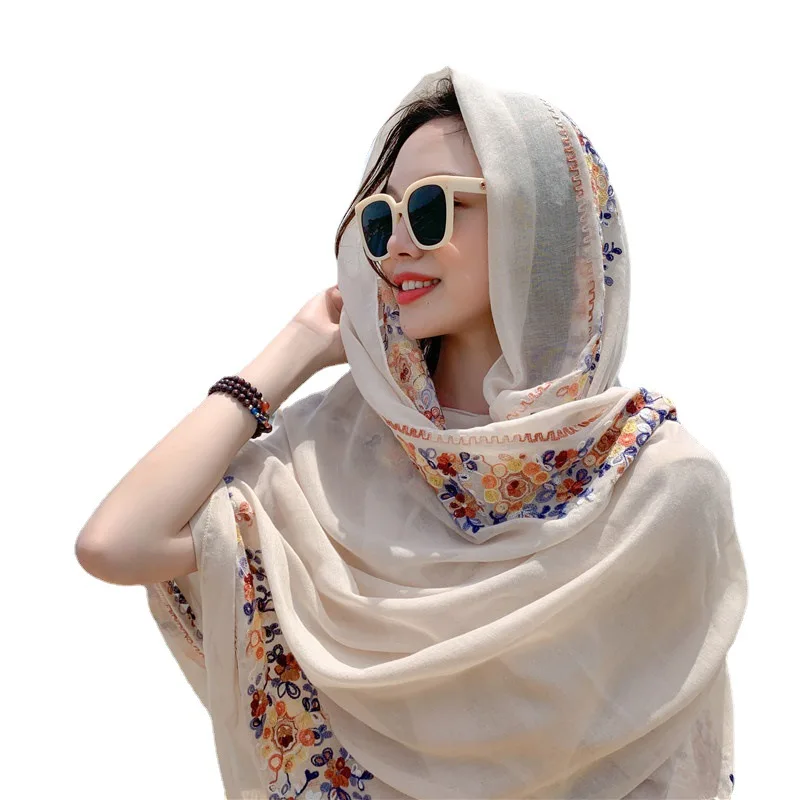 Foulard da donna musulmana, scialle, sciarpa, tinta unita, moda stagionale, protezione solare all\'aperto e bandane di protezione dal vento H87