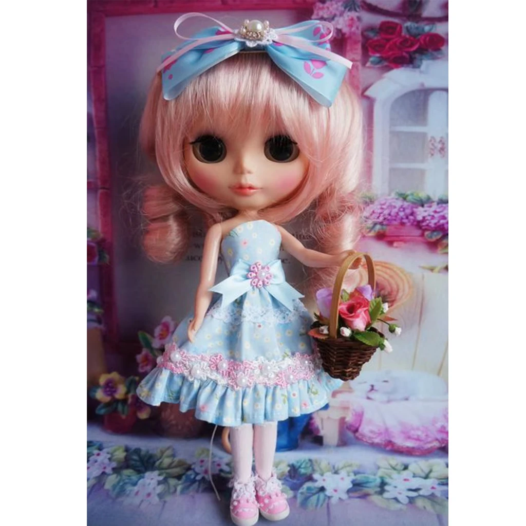 [wamami] Handgefertigte 12-Zoll-1/6-Puppe, Bly, Babyblaues Kleid, süßes Outfit, Lolita