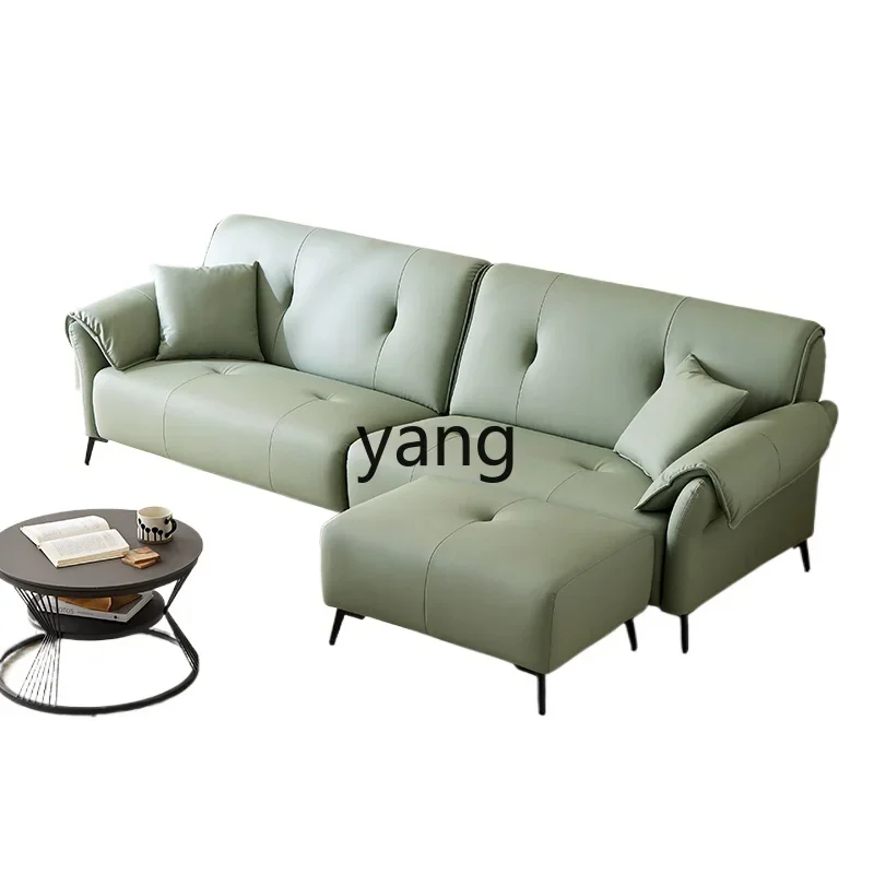 

Yjq sofa living room modern simple cat claw leather small apartment straight row technology fabric sofa