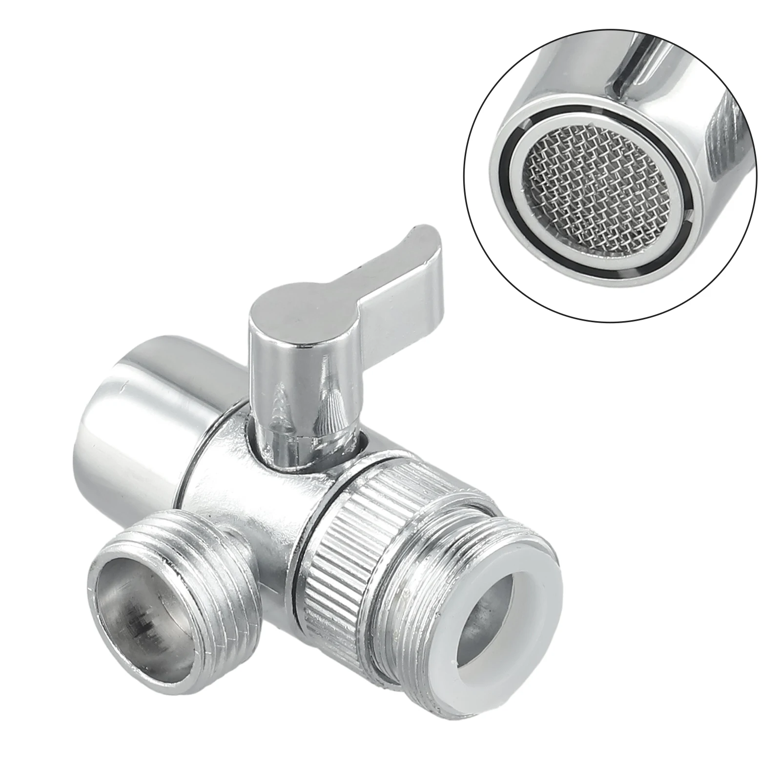 3-Way Diverter Valve Water Tap Connector Faucet =-Adapter Kitchen -=--Sink Splitter For Toilet Bidet Shower Bathroom Accessories