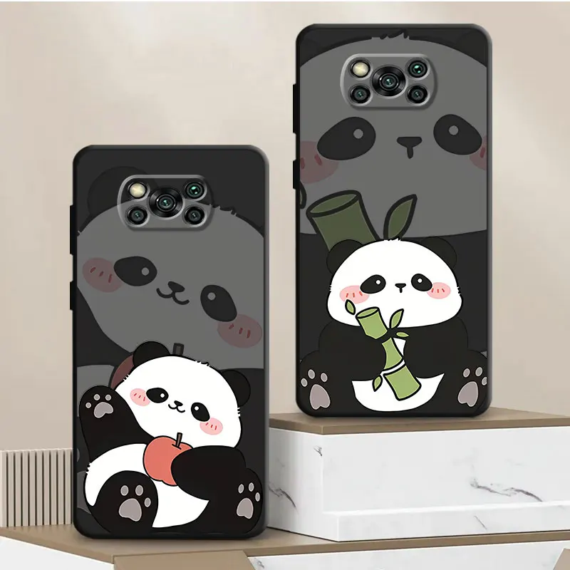 Cute Panda Cover Phone Case for Poco C40 M3 X4 GT X3 NFC M5 M4 Pro 5G F5 F1 C50 C51 X4 Pro TPU Soft