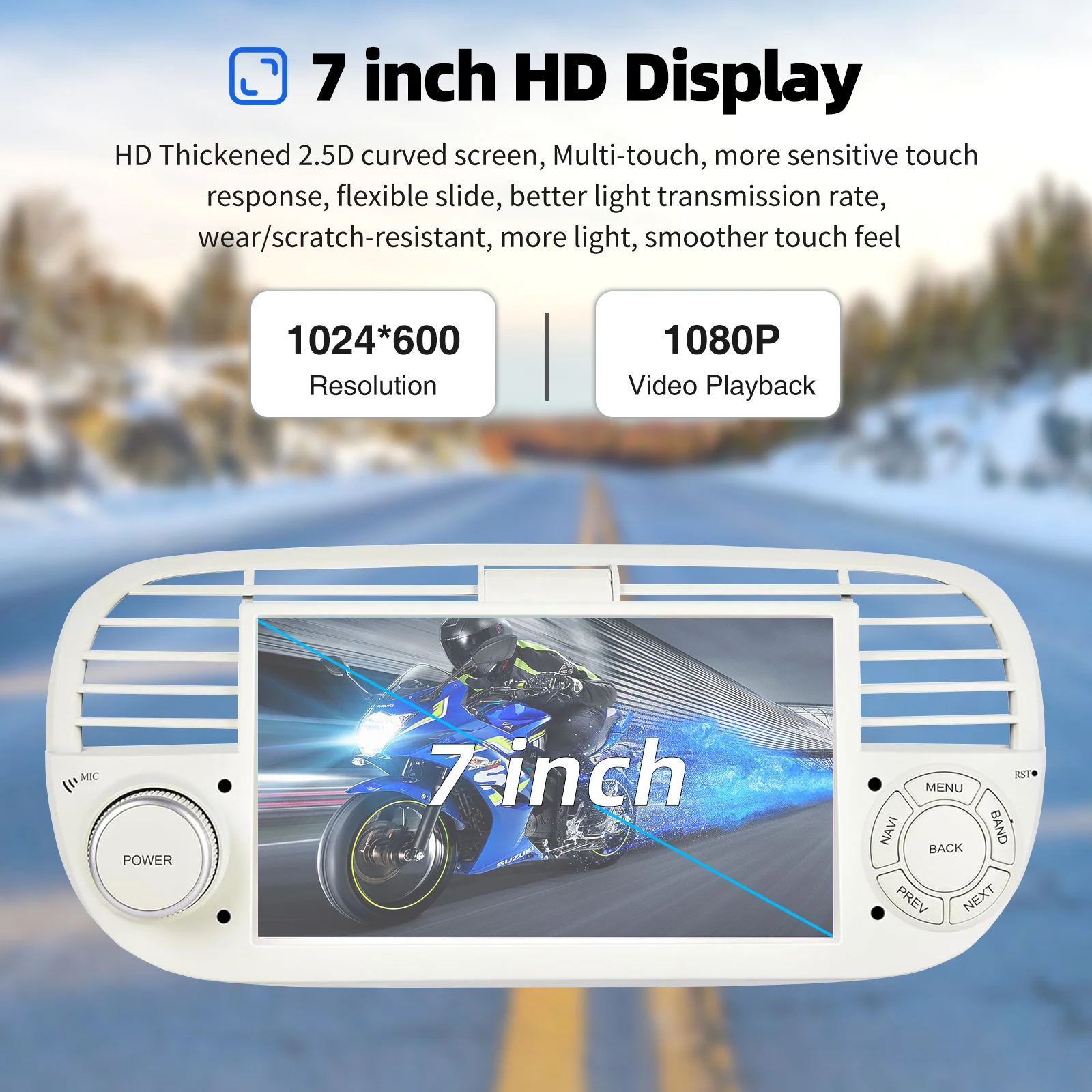 ESSGOO 4 + 64G Android 15 Auto Stereo Radio Für Fiat 500 2007-2015 7 "Display Drahtlose Carplay Android Auto GPS Nav Wifi BT RDS SWC – Detail 6
