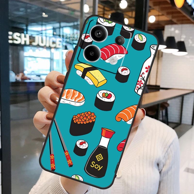 Japanese Sushi Food Case For Xiaomi Redmi 13C 12C 9C 10C Redmi Note 13 Pro 9 10 11 12 Pro 9S 10S 11S 12S Cover