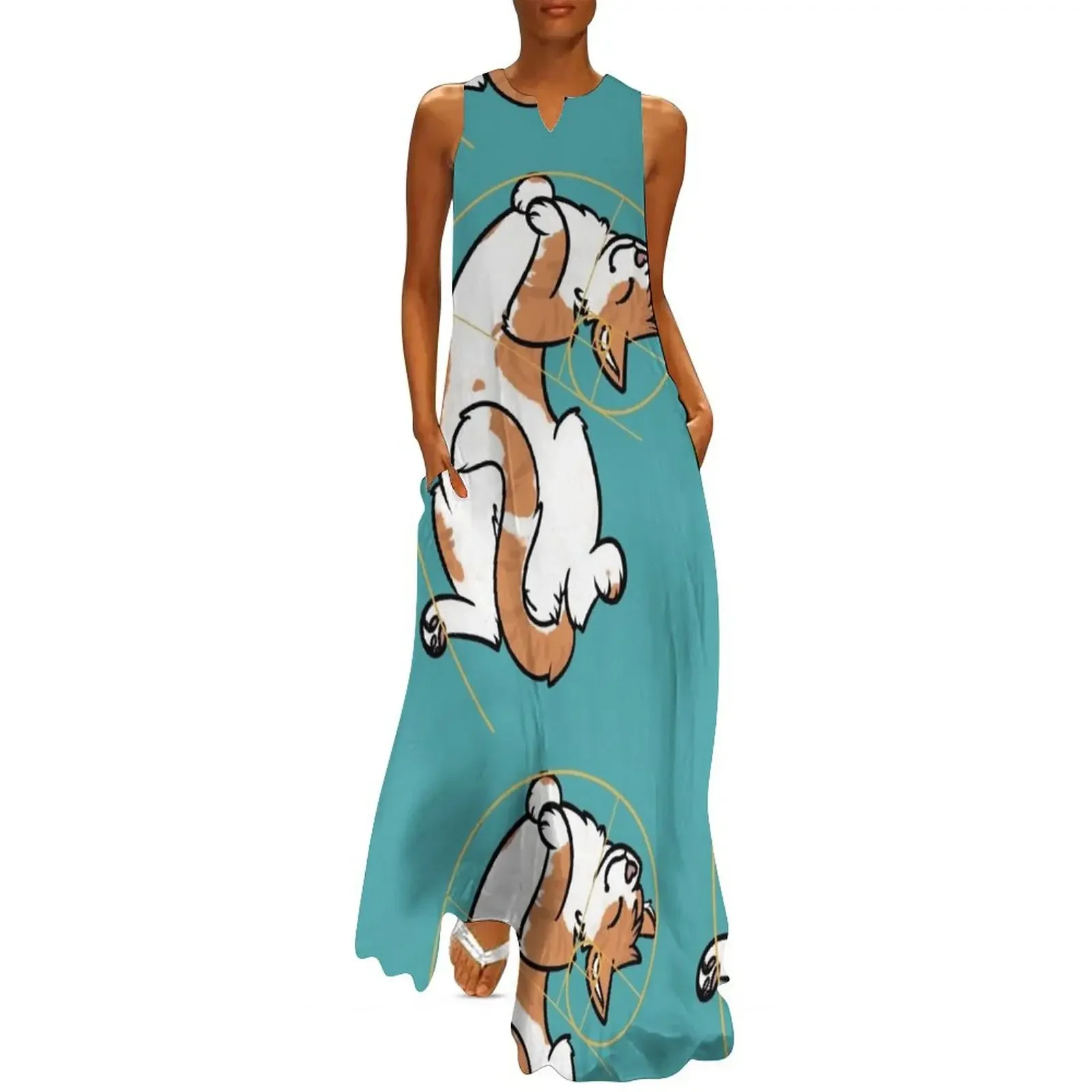 

Fibonacci Cat - The Golden Ratio Long Dress summer women's suit dresses summer Dress