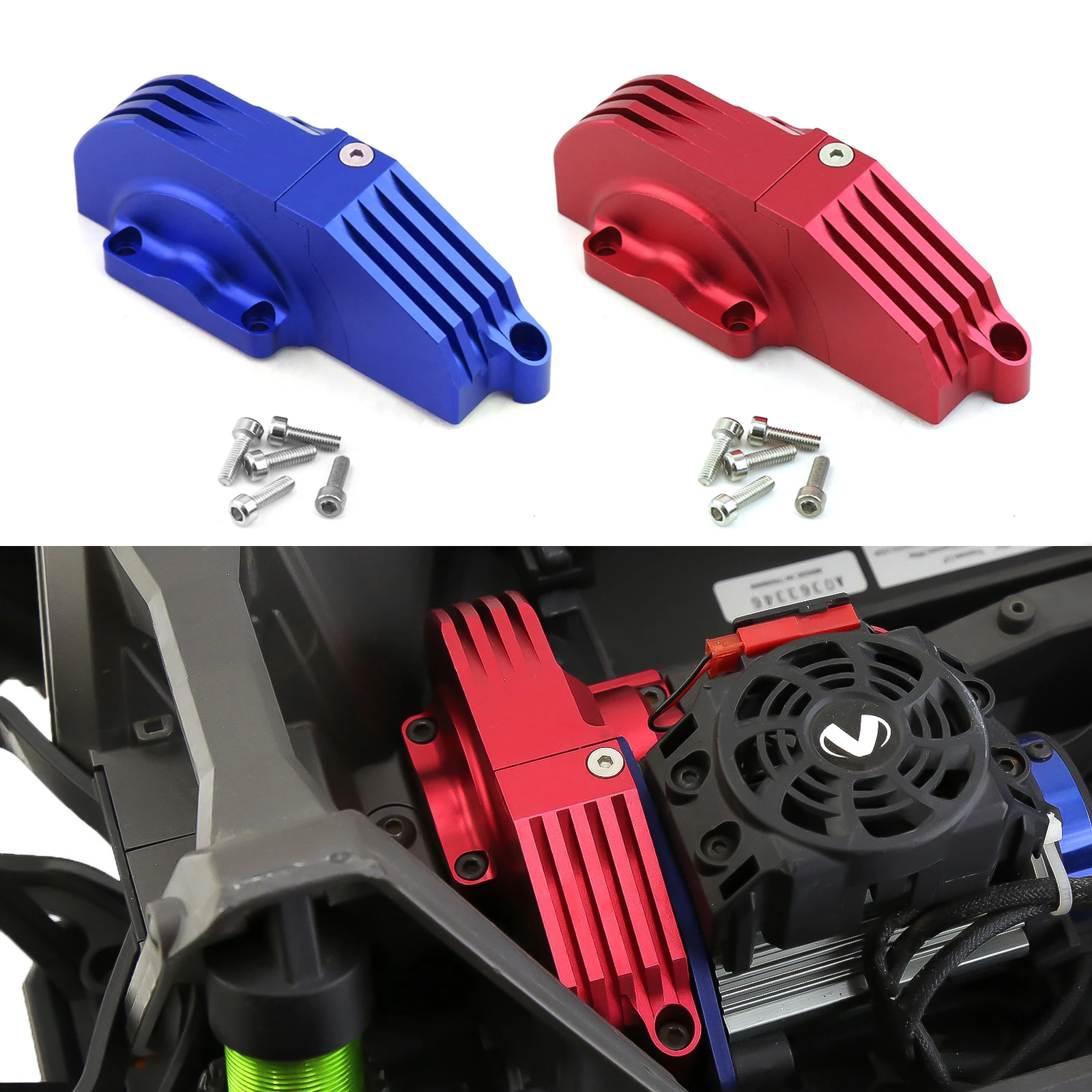 جزء ترقية غطاء تروس الألومنيوم RC # 8987 لسيارة RC 1/10 Maxx 89086-4 89076-4، درع حماية من الحرارة Aolly