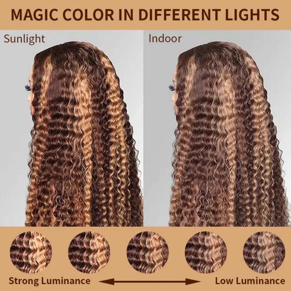 13x6 hd Spitze Deep Wave Frontal Perücke Highlight Perücke Echthaar 13x4 lockige Spitze Front Echthaar Perücken für schwarze Frauen brasilia nische Perücken