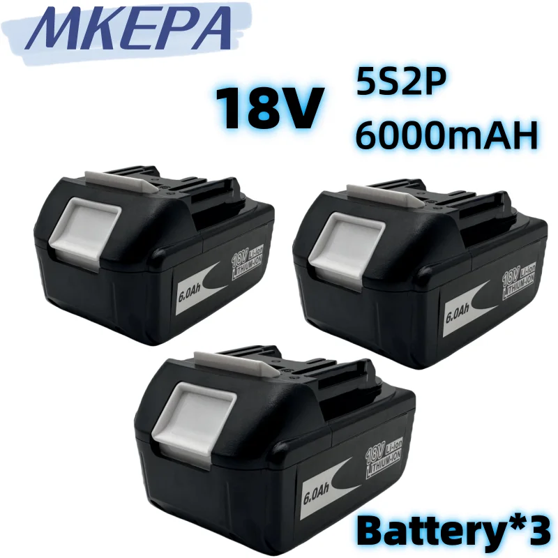 Voor Makita 18V 6000Mah Oplaadbare Elektrische Gereedschappen Batterij Met Led Li-Ion Vervanging Lxt Bl1860b Bl1860 Bl1850 + 2a Oplader