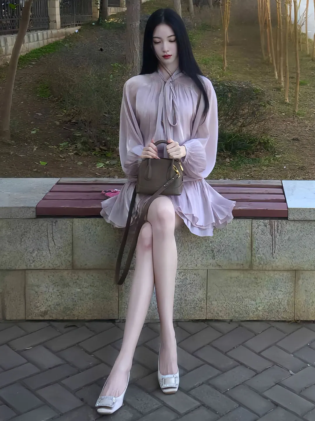 

Unique Beautiful Purple Shirt A-Line Short Skirt Set Spring Collection Soft Style Two-Piece Suit for Women Casual Wear