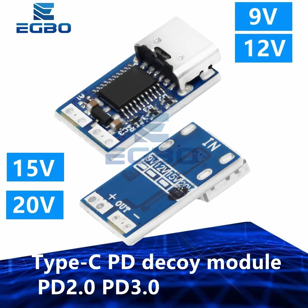 5~10PCS 9V 12V 15V 20V Type-C PD Decoy Module Supporting PD 2.0 and PD 3.0 Standards, DC Trigger Extension PDC004