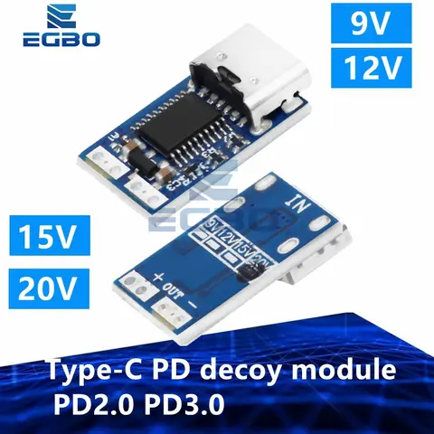 5~10PCS 9V 12V 15V 20V Type-C PD Decoy Module Supporting PD 2.0 and PD 3.0 Standards, DC Trigger Extension PDC004