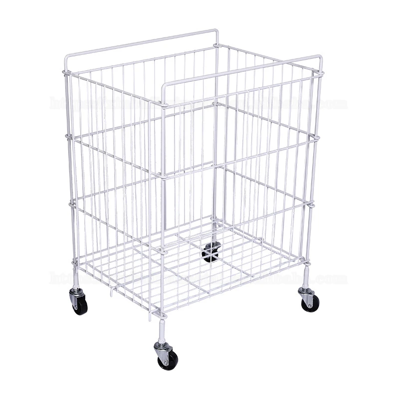 Foldable Storage Promotion Cage Table Convenience Store Mobile Wire Clothing Cage Mobile Storage Counter With Casters Wheels