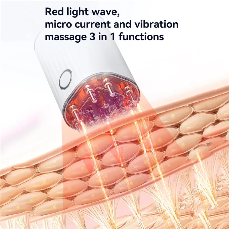 

A39M 3-In-1 Vibrating Hair Oil Applicator Hair Treatment Massager Red Lights With 70Ml Storage Hair Treatment Growth Applicator