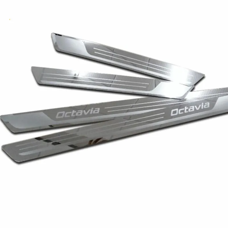 

fit for Skoda Octavia A5 A7 A9 2007-2018 car accessories stainless steel ultrathin door sill scuff plate welcome pedal threshold