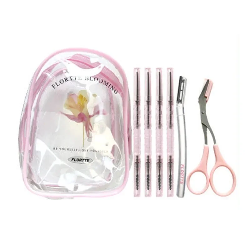 

FLORTTE Makeup Sets 4 Pieces Of Eyebrow Chalk With A Small Machete Eyebrow trimming scissors Natural Eyebrow Trimmer