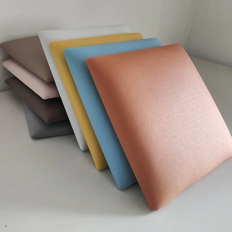 20cm Self adhesive Artificial Leather Headboard Tatami Wall Enclosure Soft Bag Bedside Crash Back Cushion Background Wall Decor