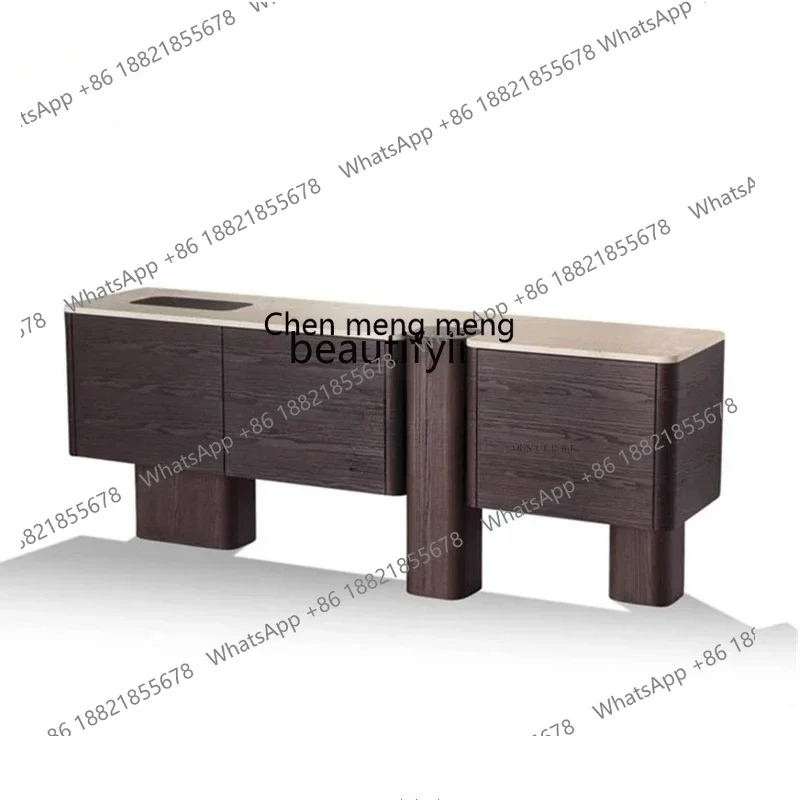 New arrive Minimalist solid wood dining side cabinet marble entrance home high-end designer decorative locker
