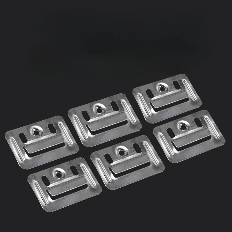 100 Pcs Bamboo Fiber Board Buckle for Integrated Wall Panel Stainless Steel Connector Furniture Hardware Clamp
