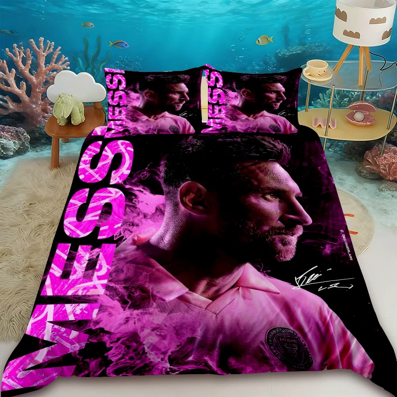 

Duvet cover football star Lionel Messi, soft and comfortable, single double sizes. Includes one duvet cover and two pillowcases